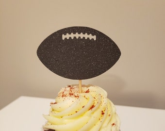 Football Toppers (2") Set of 12 | Cupcake Toppers | Football Game | Football Sports Team | NFL | Event Decor | Party Toppers |
