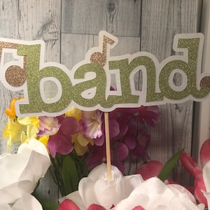 Band 7&quot; Musik Cake Topper |  Musik Cake Topper | Cake Topper | Noten | Musik Cake Topper | Band Camp | Party Dekor | Rockstar Topper |