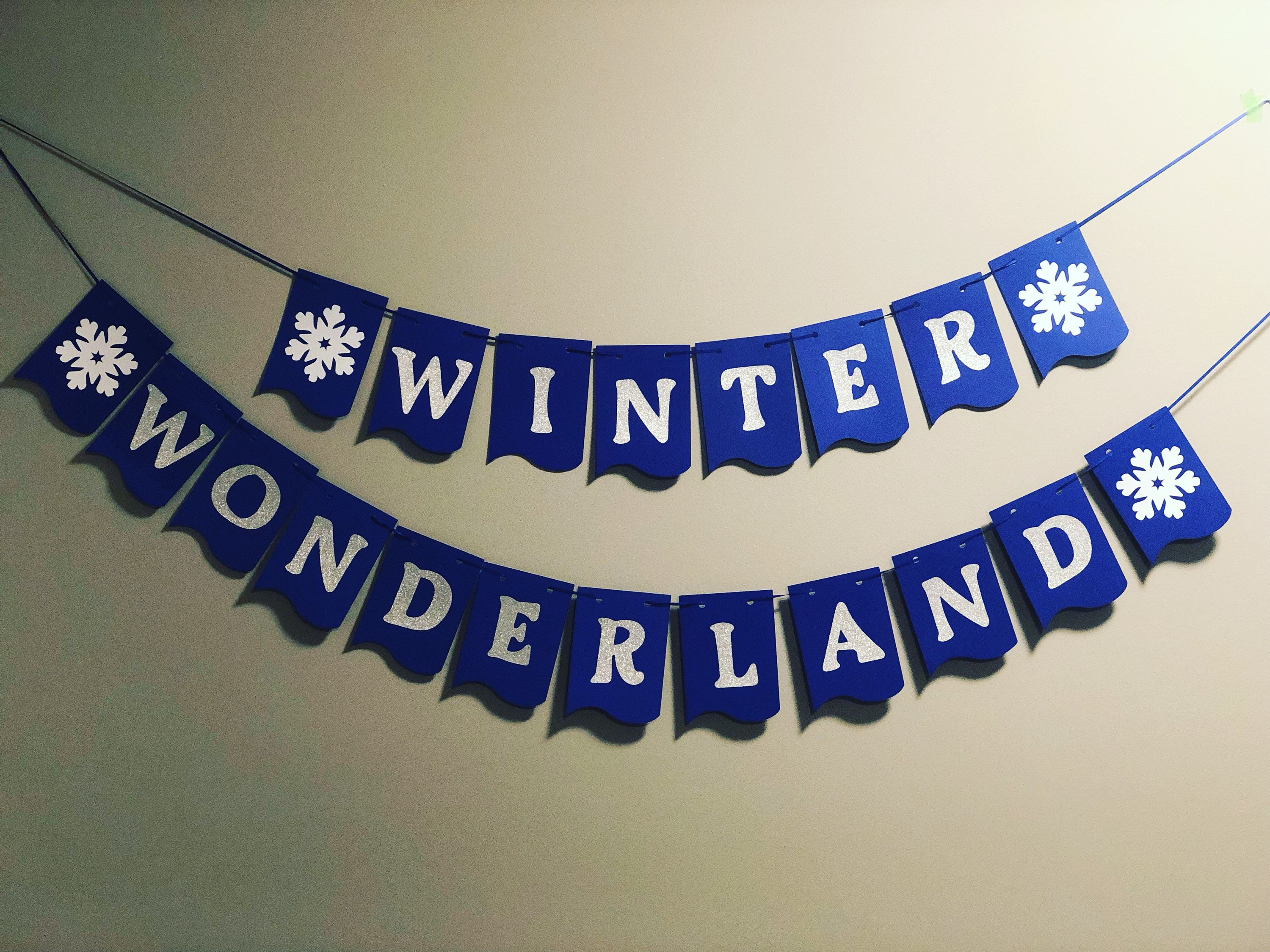Winter Wonderland Banner Winter Wonderland Snowflakes Banner Winter Events Banner  Winter Banner Party Decor Banner Winter Snow 