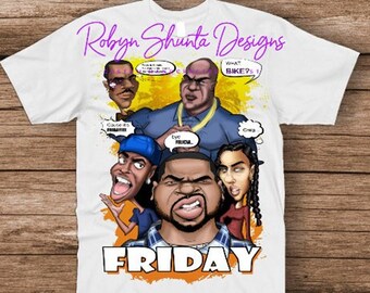 Friday T-Shirt| Next Friday| Movie| Caricature| Ice Cube| Hip Hop| Urban  Wear