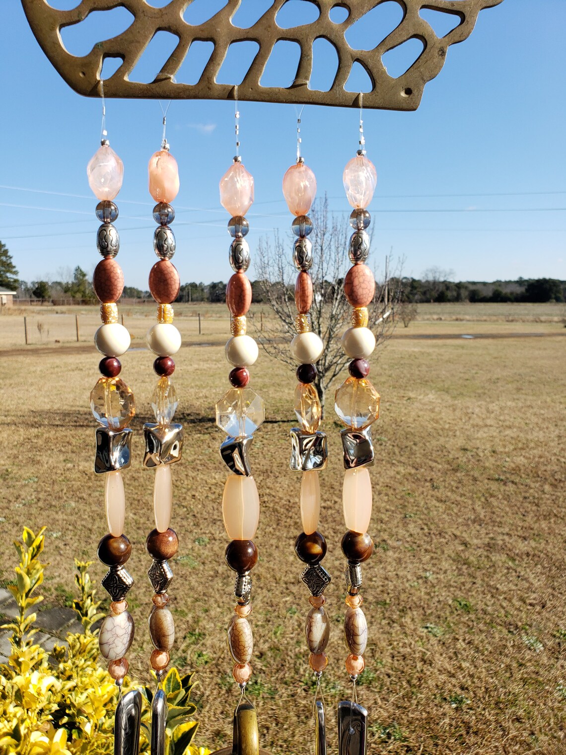 Garden Bling Wind Chime Rustic Wind Chime Yard Art Etsy
