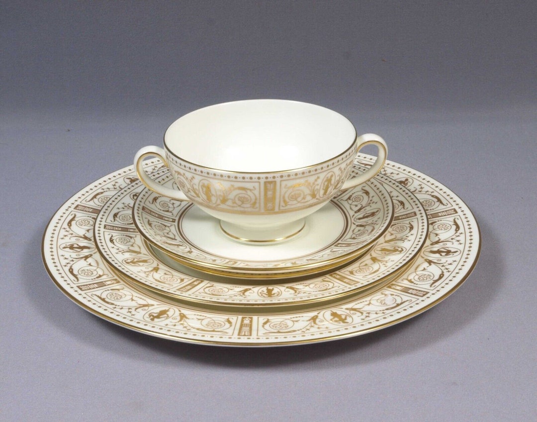 Wedgwood Gold Grecian Place Setting Salad Bread Plate Bowl England ...