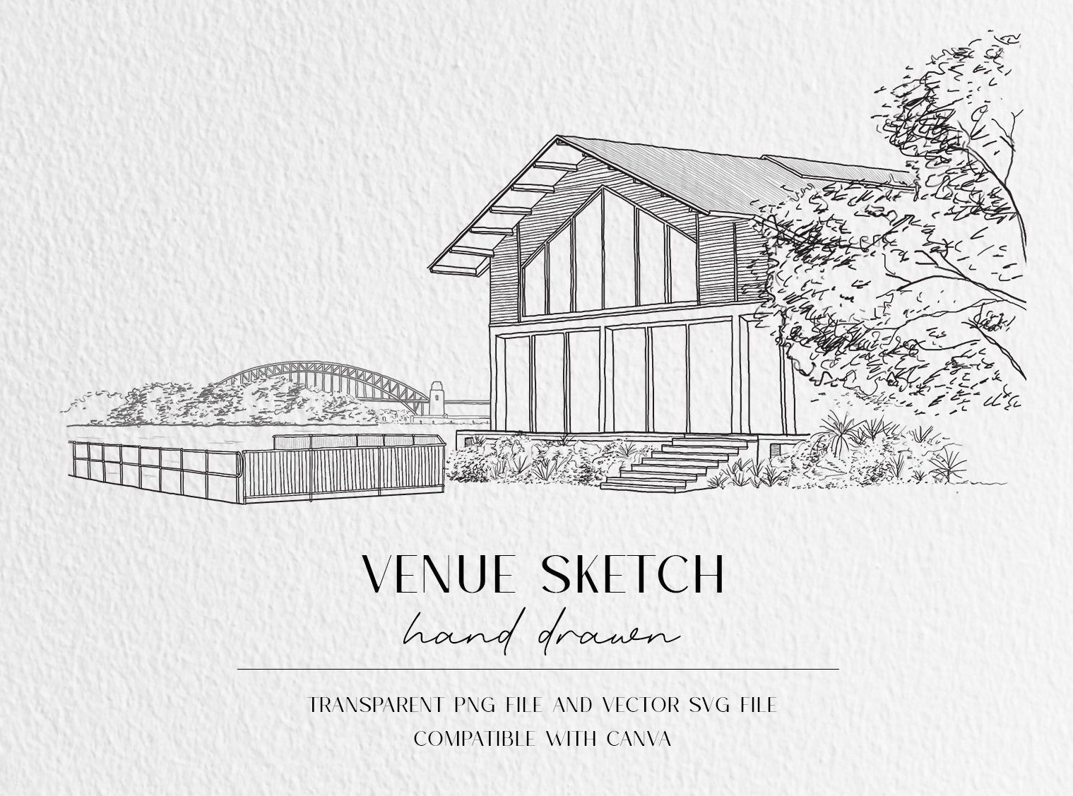 Custom Wedding Venue Illustration | Wedding Invitation Sketch | Hand ...