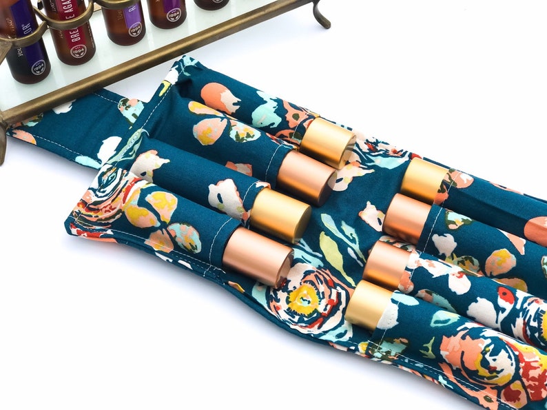 Oil Storage Essential Oil Case Oil Storage- Flora Roller Bottle Case Essential Oil Wallet Roller Bottle Bag Essential Oil Bag