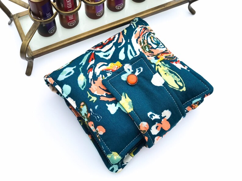 Oil Storage Essential Oil Case Oil Storage- Flora Roller Bottle Case Essential Oil Wallet Roller Bottle Bag Essential Oil Bag