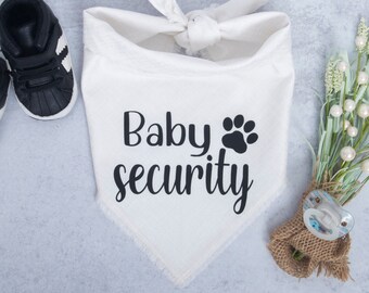 Baby Security Dog Bandana, Baby Watch Dog Scarf, Big Brother on Guard Dog Bandanna, Pregnancy Announcement, Baby Announcement, Dog Baby Duty