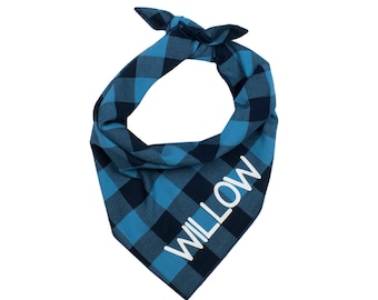 Dog Bandana Personalized, Buffalo Plaid Dog Bandana, Dog Bandana with Name, Personalized Dog Bandana, Dog Clothes, Scarf For Dogs, Dog Gifts
