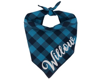 Dog Bandana Personalized, Buffalo Plaid Dog Bandana, Dog Bandana with Name, Personalized Dog Bandana, Dog Clothes, Scarf For Dogs, Dog Gifts