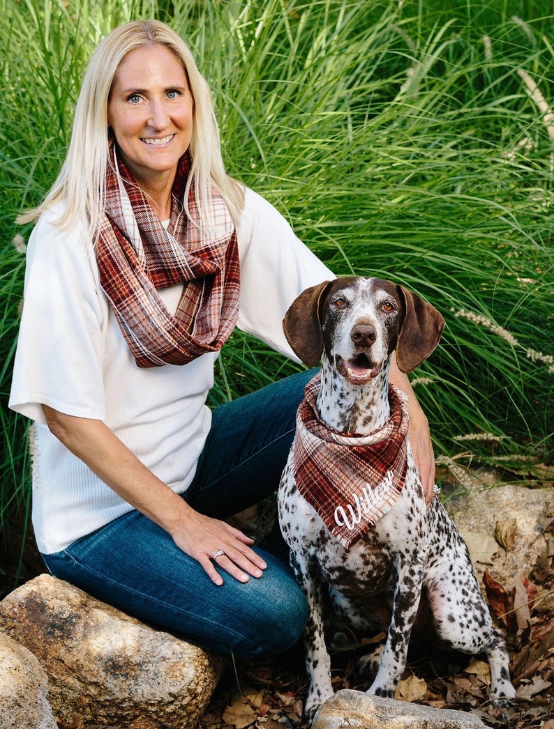 Matching Dog and Owner Personalized Bandana and Infinity Scarf Etsy