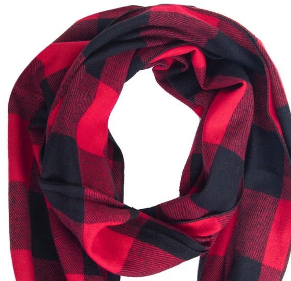 Infinity Scarf - Red and Black Buffalo Plaid Infinity Scarf - Red and Black Buffalo Plaid