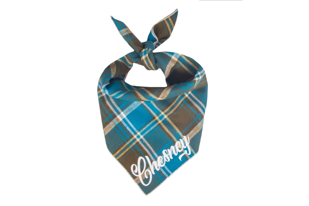Dog Bandana Personalized, Fall Plaid Personalized Dog Bandana, Plaid