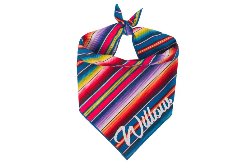 Dog Gift Serape Stripe Dog Bandana Personalized Personalized Dog Bandana Monogram Dog Bandana Bandana with Dog Name Mexican Blanket