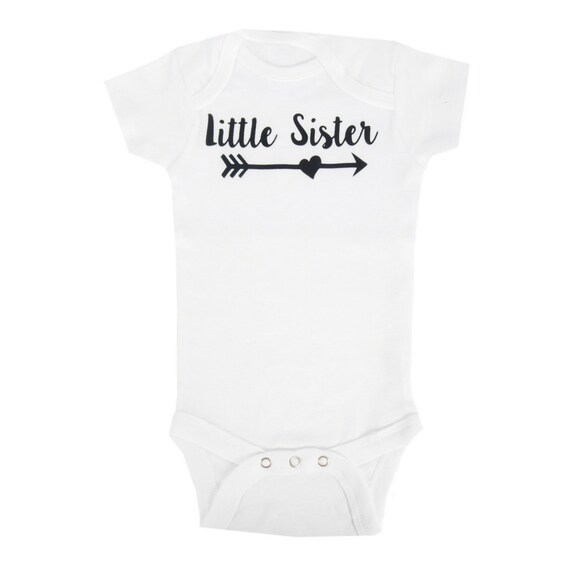 Baby Shower Little sister baby bodysuit Gender Reveal Onesie Baby sister Reveal Little sister announcement body suit Baby Announcement