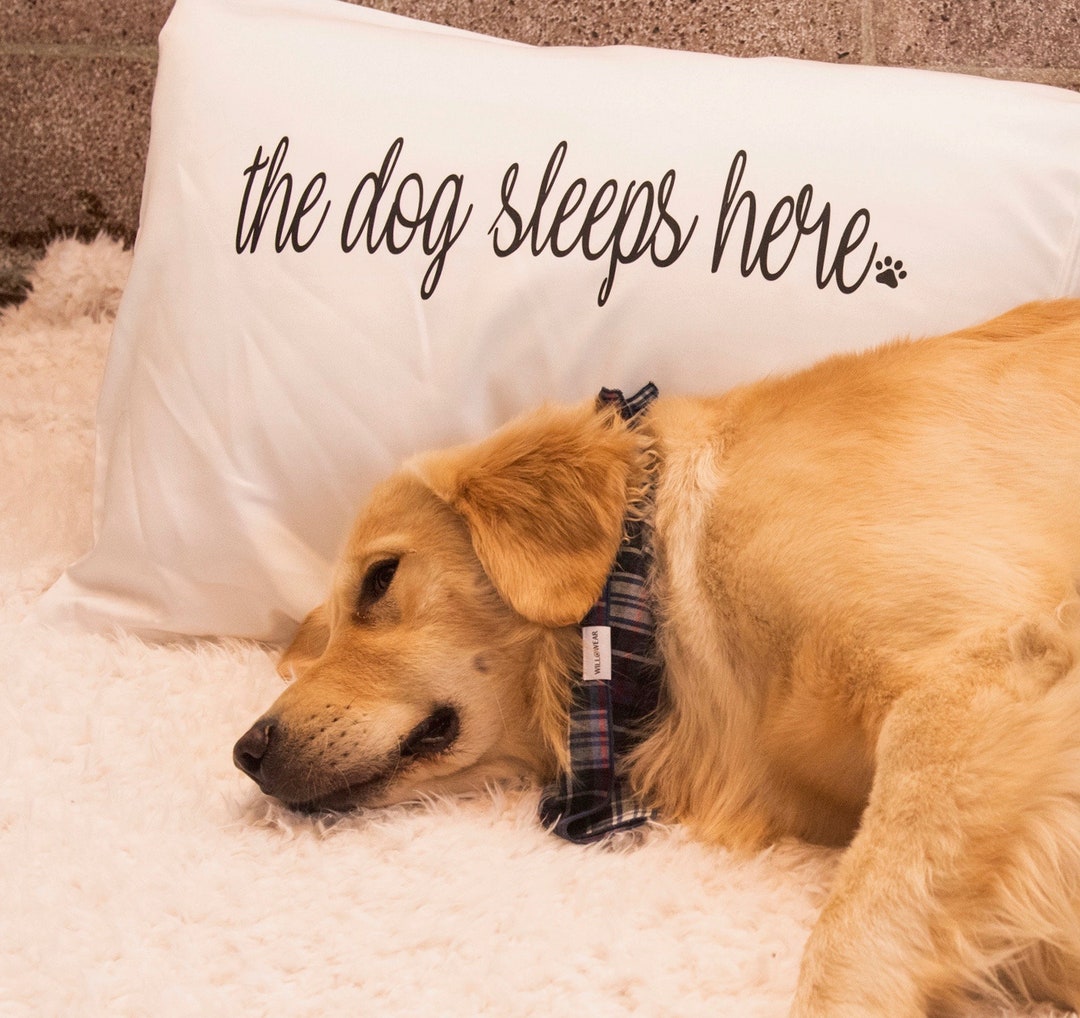 The Dog Sleeps Here Pillow Case Set Dog Lovers Gift New Etsy