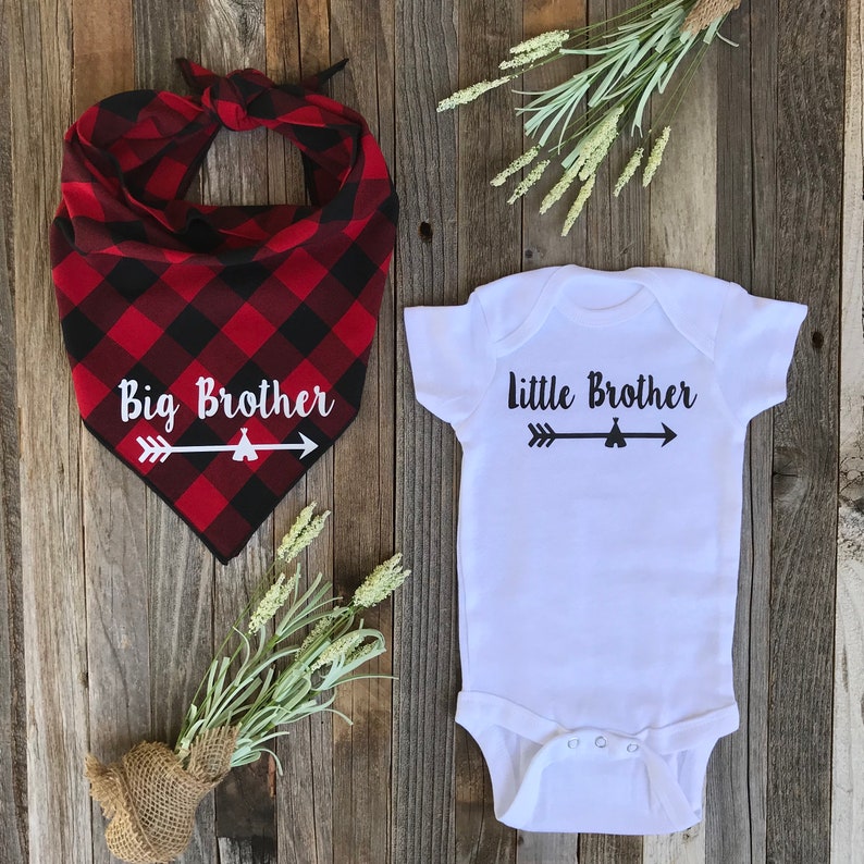 Dog Baby Announcement Bandana Onesie Big Brother Dog Bandana Etsy