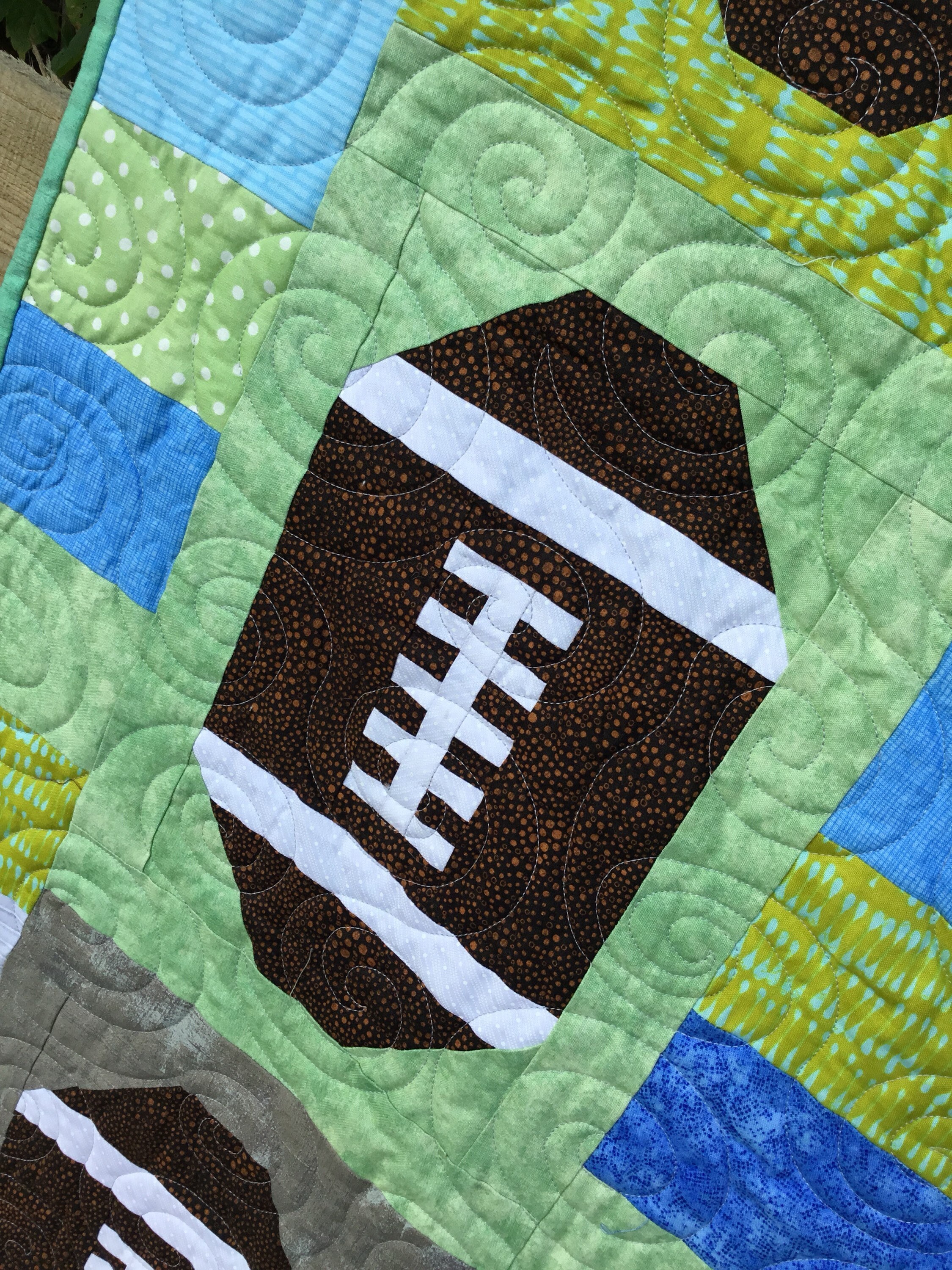 Football Quilt For Sale Sports Handmade Bedding Ready to Ship Etsy