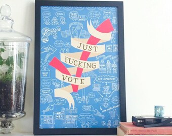 Just Vote Print | Civic Duty Poster (12x18)