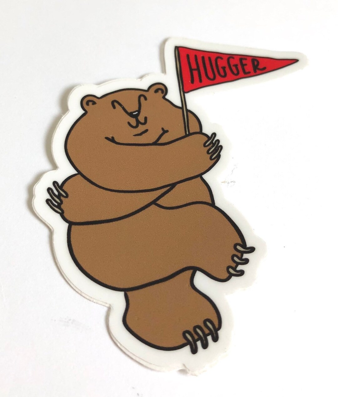 Hugger Bear Vinyl Sticker - Hand Drawn Design - Etsy