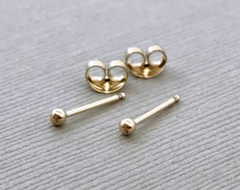 Tiny Gold Earrings - Small Stud Earrings - Gold Post Earrings - Dot Earrings - Mini Earrings - Simple Stud Earrings - Tiny Round Earrings