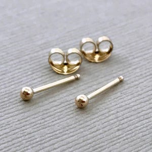 Tiny 18K Gold Filled Ball Stud Earrings: Delicate Tragus Piercing