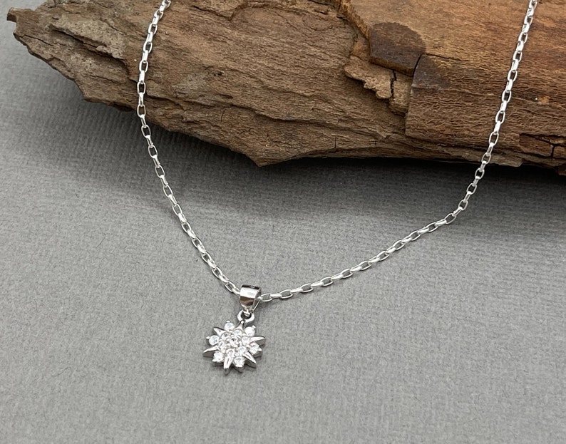 Small Star Pendant Necklace, CZ Star Necklace, Delicate Silver Necklace, Celestial Necklace, Tiny Starburst Necklace, Wedding Necklace Bild 7