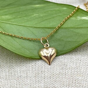 Simple Gold Heart Pendant Necklace, Dainty Everyday Love Necklace, Minimalist Layering Chain, Wife Girlfriend Anniversary Wedding Bridal