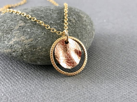 Gold Chain Necklace Rose Gold Necklace Gold Circle Pendant | Etsy