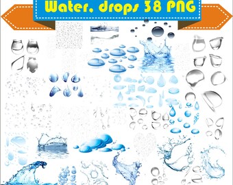 Water Drop Bubble Drops Clipart Fresh Sparkling Vector Eps Svg Etsy