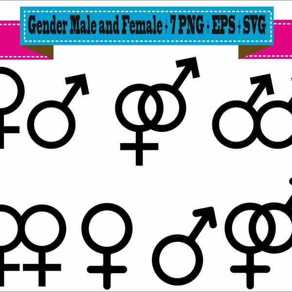 Women Woman Girl Male Female Gender Sex Man Masculine Virile Pack Silhouette Vector Clipart PNG EPS SVG Digital Files Scrapbook Supplies