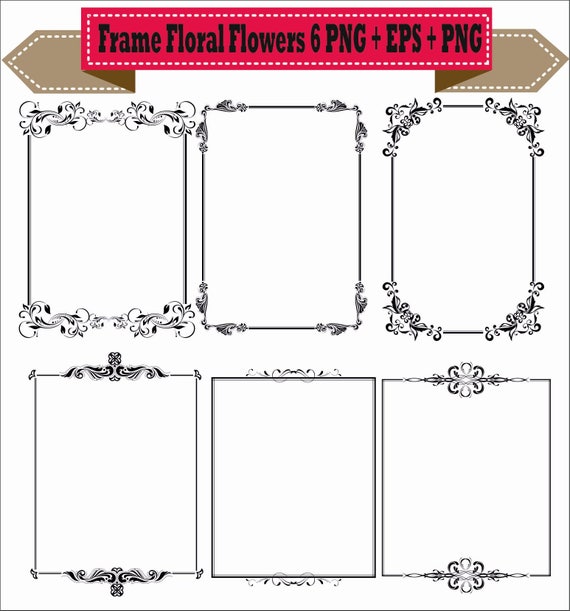 Frames Frame Floral Flowers Vector Vintage Retro Clipart PNG - Etsy New  Zealand