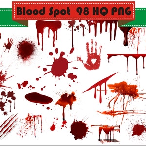 Blood Spots Open Wound Clipart PNG Set Digital Files Transparent Scrapbook Supplies Clip Art Instant Download