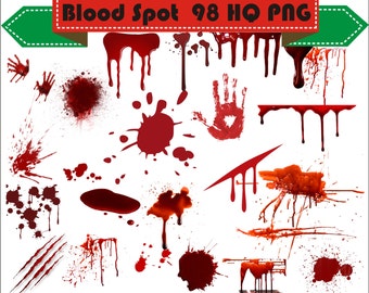 Blood Spots Open Wound Clipart PNG Set Digital Files Transparent Scrapbook Supplies Clip Art Instant Download