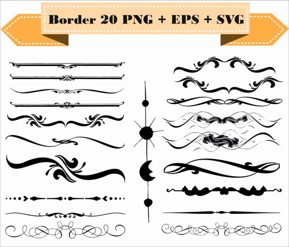 Download Border Vintage Corner Retro Vector Clipart Png Eps Svg Set Etsy