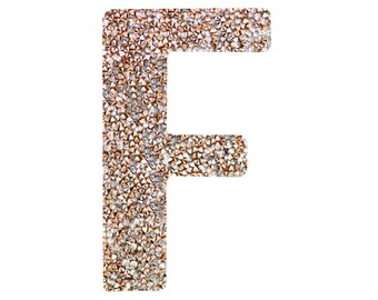 Topaz Rhinestone Medium Block Iron-On Letter