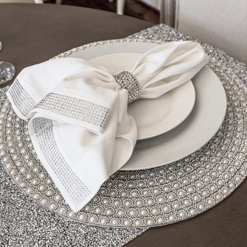 Sparkles Home Rhinestone Montaigne Placemat Etsy