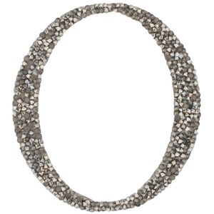 Gray Rhinestone Script Iron-On Letter