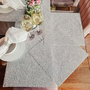 Sparkles Home Luminous Square Rhinestone Placemat