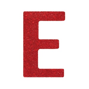 Red Rhinestone Small Block Iron-On Letter