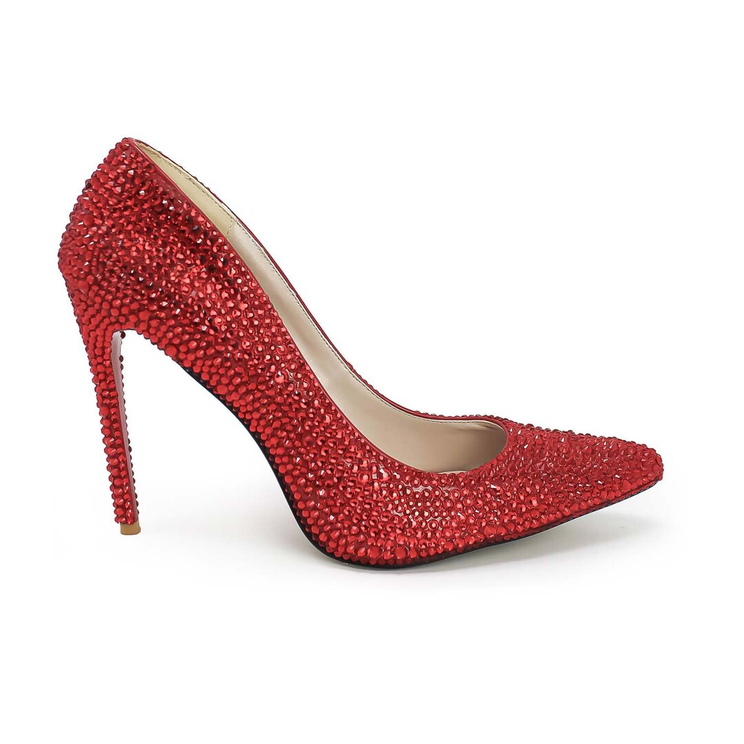 Red Rhinestone Heels - Etsy