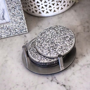 Sparkles Home Luminous Rhinestone Coaster Set