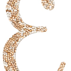 Topaz Rhinestone Script Iron-On Letter