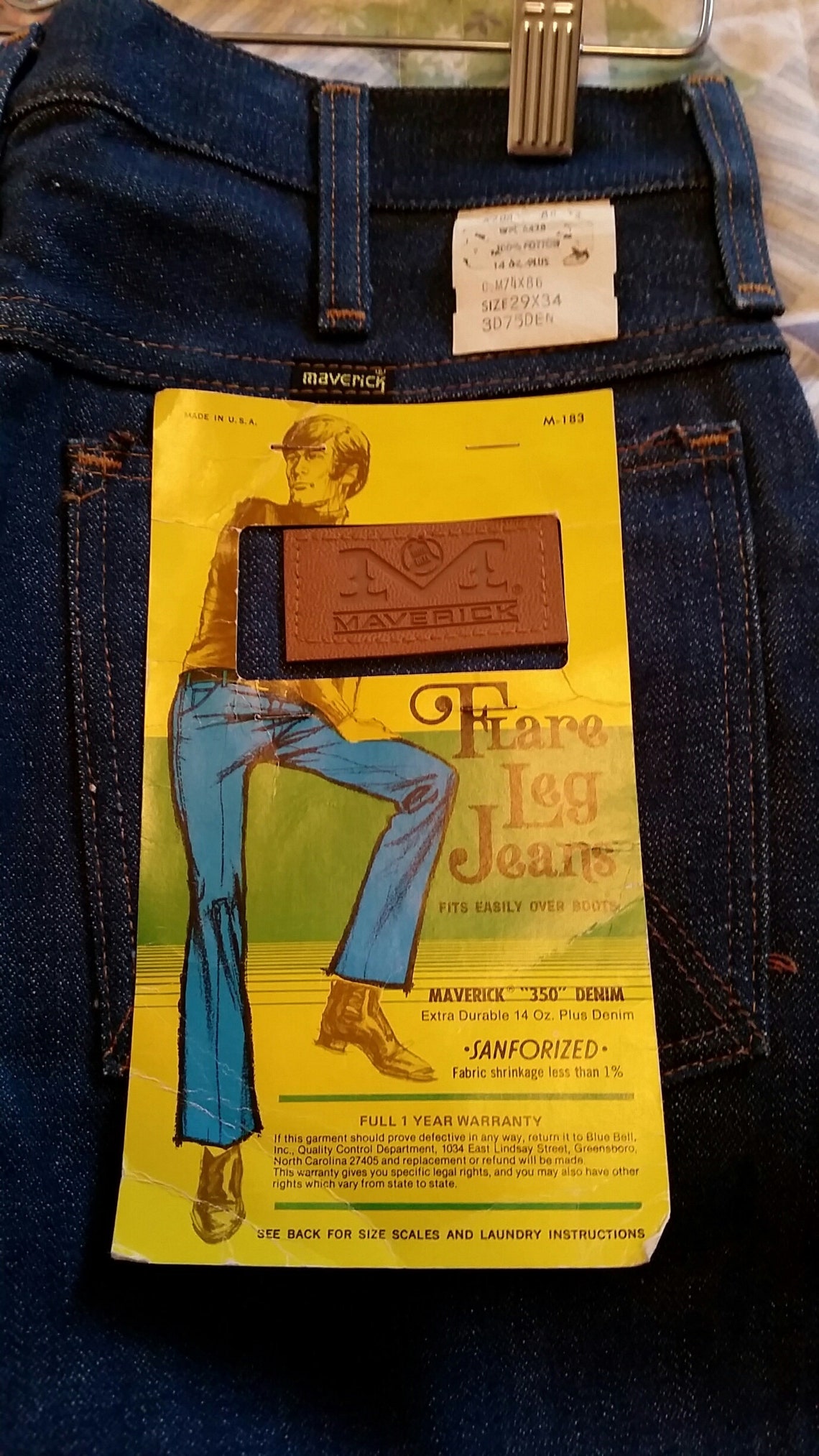 1970's Vintage Maverick Jeans New Old Stock Made in USA | Etsy