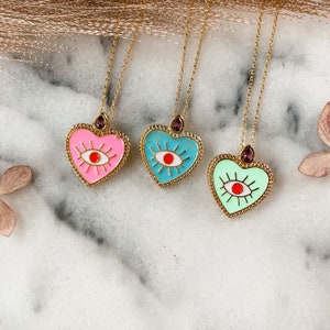 Enamel Evil Eye Necklace