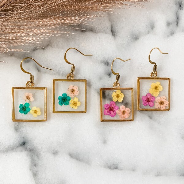 Dried Flower Earrings Etsy