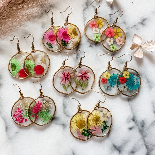 Dried Flower Earrings Etsy