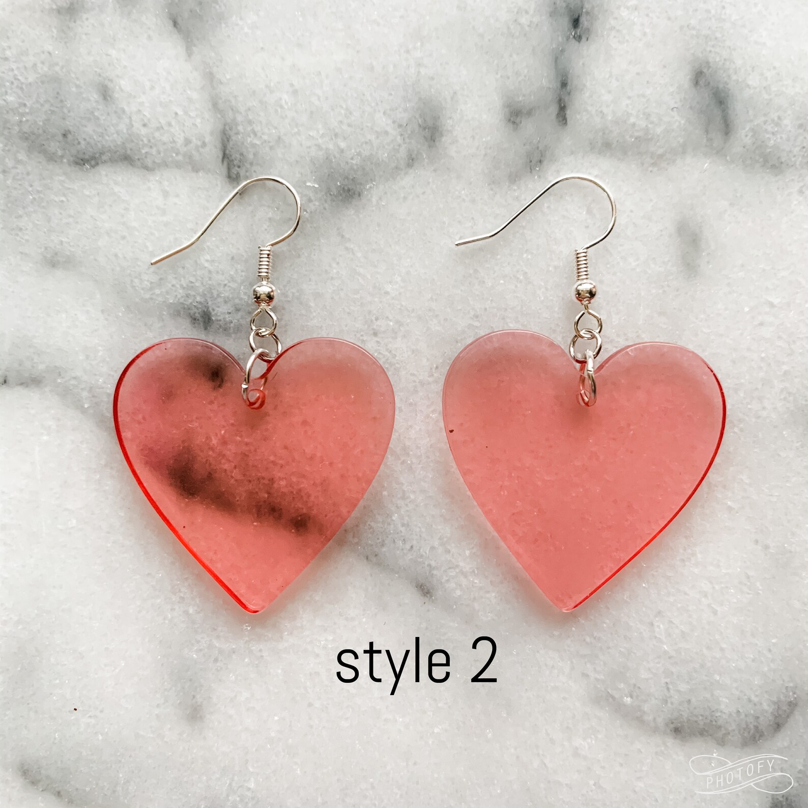 Valentine Earring Acrylic Heart Earring Big Heart Earrings | Etsy