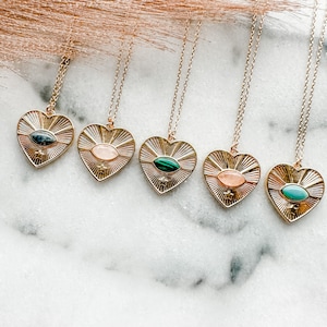 Gemstone Heart Necklace