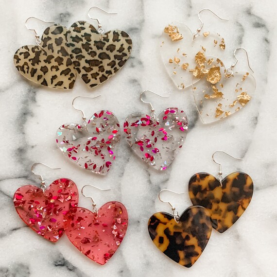 Big red sale heart earrings