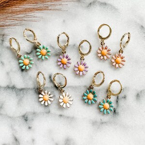 Mini Daisy Hoop Earrings