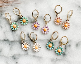 Mini Daisy Hoop Earrings